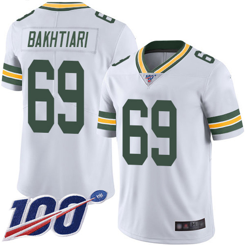 Green Bay Packers Limited White Men #69 Bakhtiari David Road Jersey Nike NFL 100th Season Vapor Untouchable